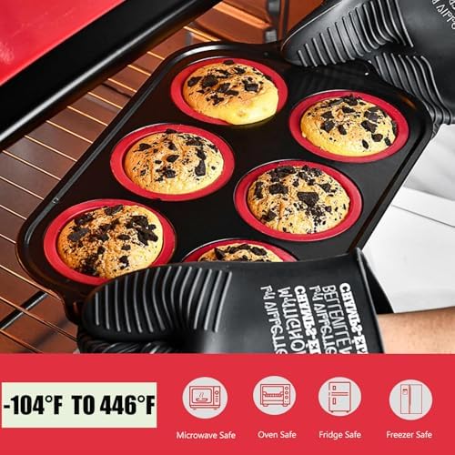 Muffin Pan, 6-Cup Nonstick Silicone Muffin Pans for Baking, Food-Grade Cupcake Pan for Oven, Microwave, Dishwasher Safe, BPA-Free Silicone Baking Mold for Muffins, Cupcakes, Egg Muffins