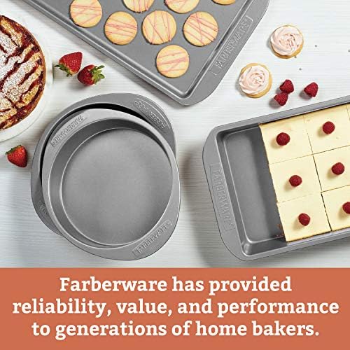 Farberware Nonstick Bakeware Baking Pan With Lid / Nonstick Cake Pan With Lid, Square - 9 Inch, Gray