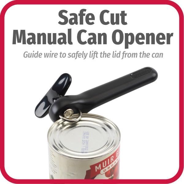 GoodCook Safe-Cut Can Opener with Easy Turn Knob, Black