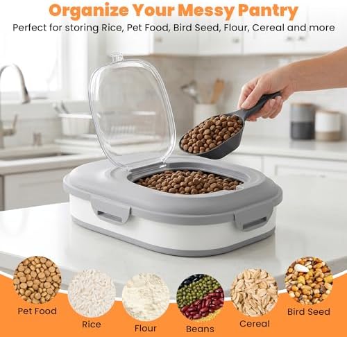 28 Lbs Dog Food Storage Container, Collapsible Cat Food Container