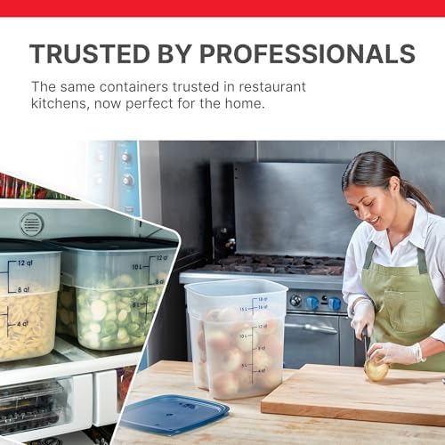 Cambro FreshPro 18 Quart (QT) Food Storage Container with Lid (Restaurant Grade) - for Food Prep, Commercial Kitchen, Pet and Dog Food Container (Translucent)