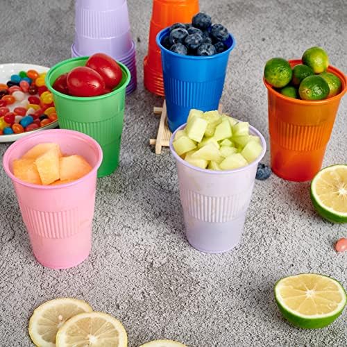 Lilymicky 500 Pack 9 oz Disposable Plastic Cup in 5 colors, Great for Party
