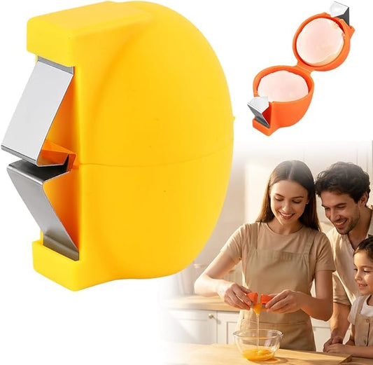 Kruggo 2026 New Egg Shell Opener Egg Cracker Tool, Multifunctional Peeler Shell Remover for Raw and Hard Boiled Eggs, Portable Kitchen Gadgets for Cooking Baking (Yellow-1PCS)