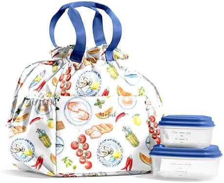 Fit & Fresh Cromwell Cinch Insulated Lunch Bag for Women w/Containers