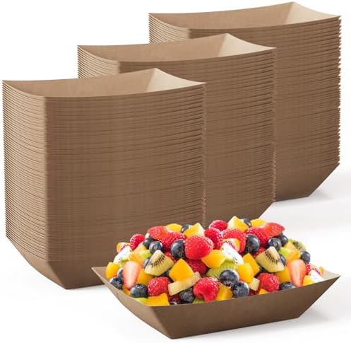 JOLLY CHEF 2lb Paper Food Tray 1000 Pack Disposable Paper Boat Serving Boat
