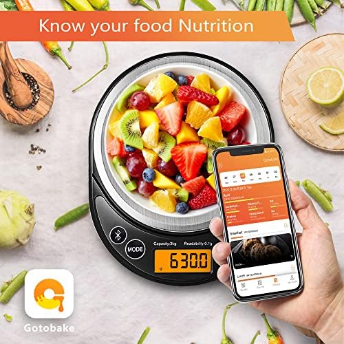 UNIWEIGH Smart Digital Food Scale Grams and Ounces Kitchen Scale 0.1g/3kg
