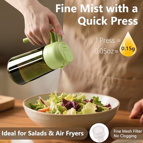 SWEET VIEW 2Pcs Olive Oil Spray Bottle 16oz/470ml