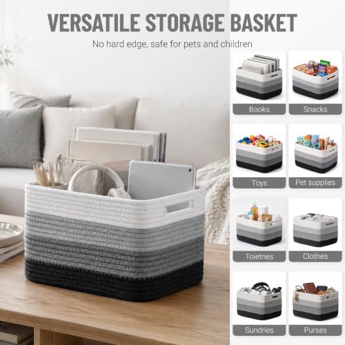 5 Pack Woven Storage Baskets, Decorative Storage Bins for Organizing