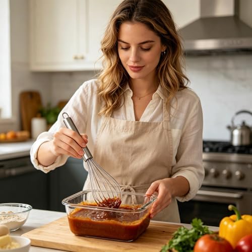 Stainless Steel Whisk Set, 3 Sizes (8", 10", 12") Kitchen Whisks for Cooking, Balloon Wire Whisk for Mixing, Whisking, Beating, Blending, Egg Beater, Baking, Whipping Cream, Frothing Milk