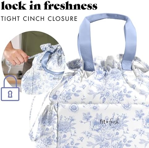 Fit & Fresh Cromwell Cinch Insulated Lunch Bag for Women w/Containers