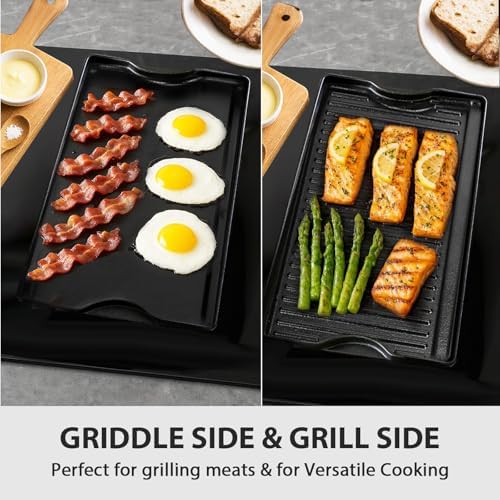 Utheer Nonstick Reversible Cast Iron Griddle 16.5" x 10.5"