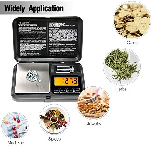 Fuzion Digital Pocket Gram Scale 200g/0.01g with 50g Calibration Weight