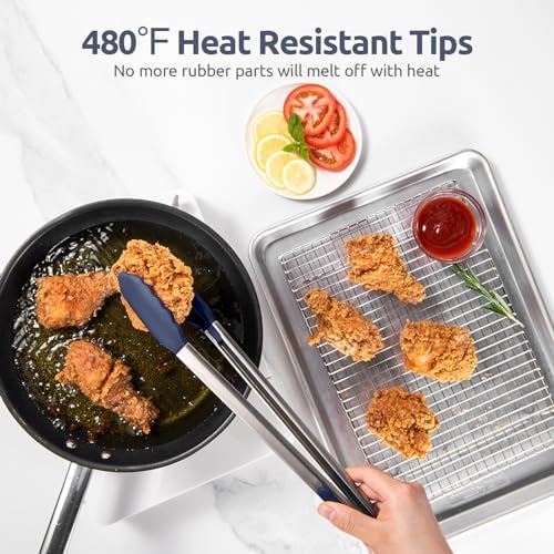U-Taste Kitchen Tong for Cooking, 480ºF Heat-Resistant, 16in/Midnight Blue