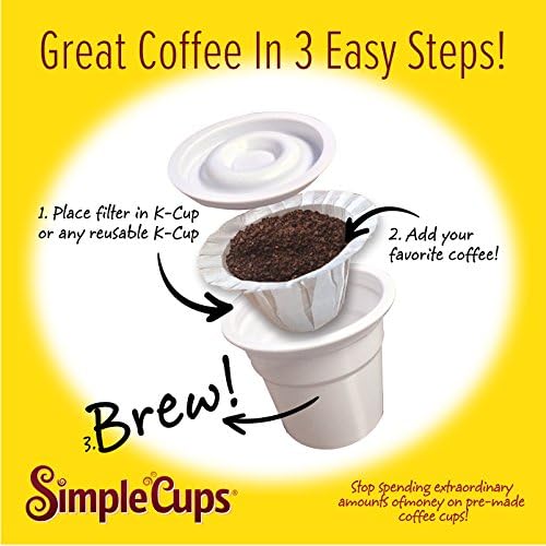 Disposable Paper Coffee Filters 100 count - Compatible with Keurig, K-Cup machines & other Single Serve Coffee Brewer Reusable K Cups - Use Your Own Coffee & Make Your Own Pods - Works with All Brands