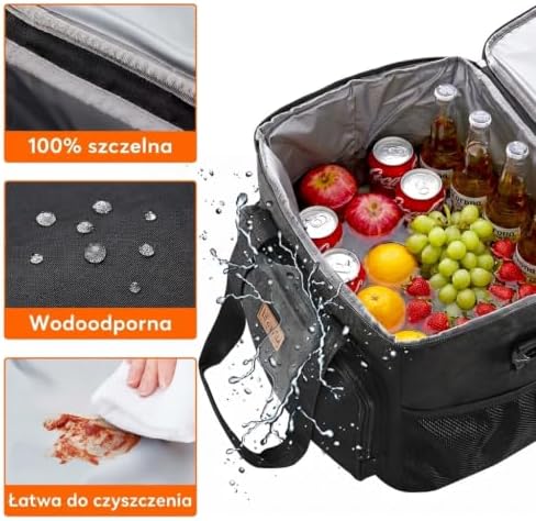 Lifewit Medium Lunch Bag Insulated Lunch Box Soft Cooler Cooling Tote for Adult Men Women, Black 48-Can (33L)