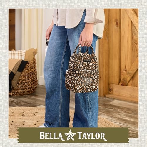Bella Taylor Lunch Tote, Quilted Lunch Bag, Vintage Vine Black