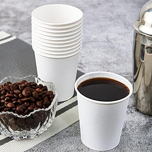 Turbo Bee 10 oz Disposable Coffee Paper Cups,270 Pack Hot Drinking Cups,White Paper Party Cups
