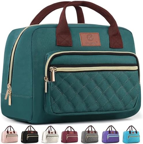 Genteen Lunch Box for Women, Insulated womens Lunch bag for work,Reusable Cute Lunch Bags,High Capacity Cooler BagTote for Work Girls Office Picnic School-Lake Green