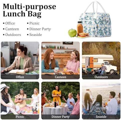 MEXS Insulated Lunch Bag for Women Men Large Reusable Lunch Box Adult Leakproof Portable Cooler Tote Bags for Work Picnic