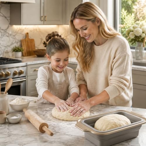 2-Pack Collapsible Silicone Loaf Pans & Oven Mitts, Bread Pan