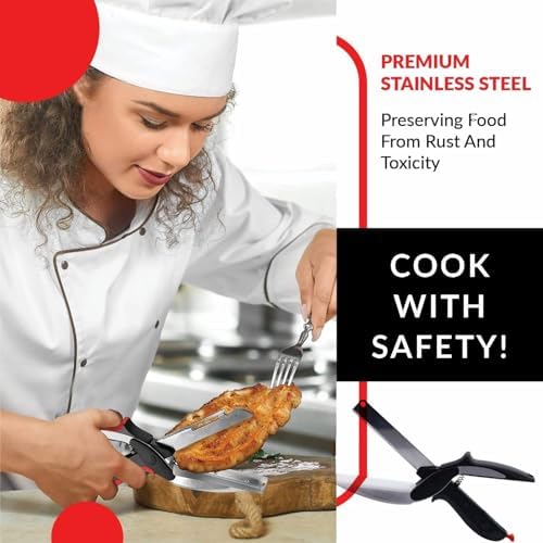 2 in 1 Kitchen Scissors for Food, Separable Stainless Steel Shears for Meat, Fruit & Vegetable