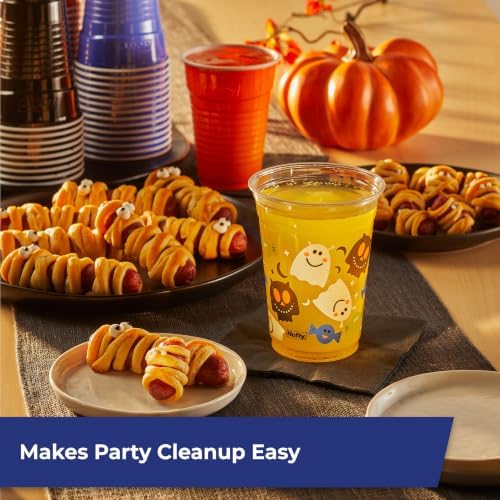 Hefty Party On Disposable Cups, Assorted Halloween Colors and Print, 76ct
