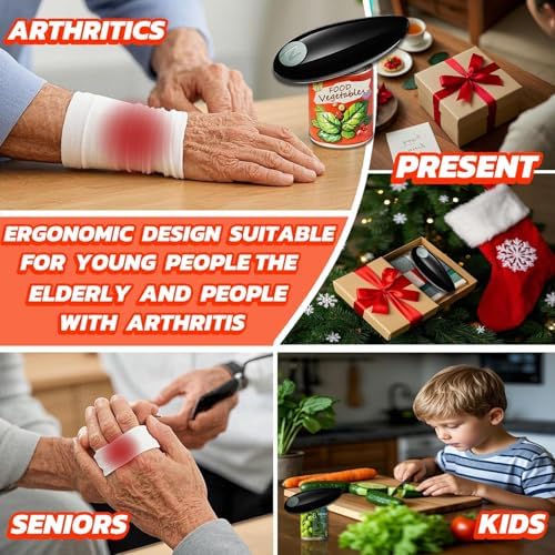 Electric Can Opener, One-Touch Automatic Can Opener for Seniors with Arthritis, Battery Operated Hands Free Smooth Edge Can Opener, Compact Can Opener Electric for Kitchen, Home, RV, Outdoor Use