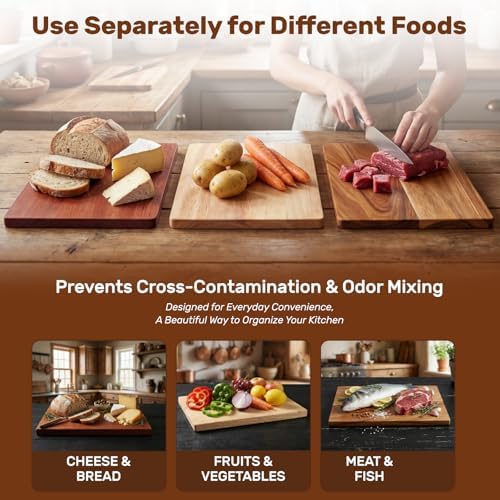 Book Cutting Board Set with Wood Stand, Wooden Cutting Boards for Kitchen,Knife Friendly Decorative Board that Look Like Books, Easy to Store & Clean,Unique Gift for Book Lovers & Home Cooks