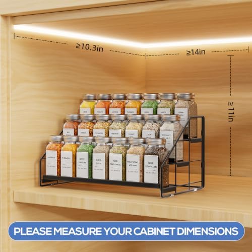 3-Tier Spice Rack for Short Cabinets, Metal Spice Organizer, 2PC