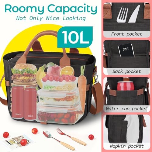 Classy Insulated Lunch Bags for Women, Large Lunch Box for Work & Picnic