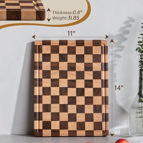 Checkered Cutting Board, Wooden Cutting Boards for Kitchen