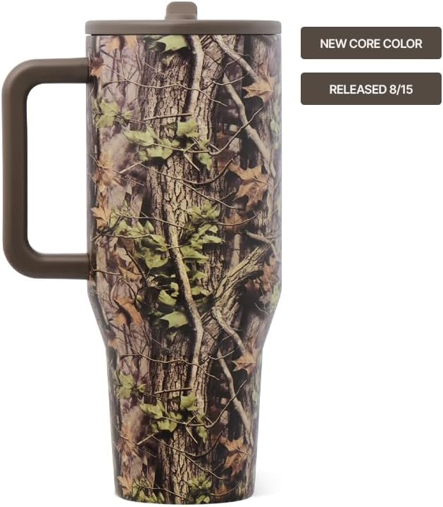 HydroJug Traveler 40oz, Insulated Tumbler with Handle & Straw, Woodland