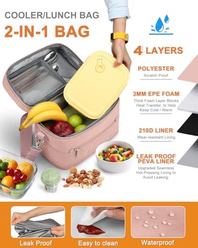 Capolo Lunch Bag for Women Men Insulated Lunch Tote Leakproof Lunchbox Bags