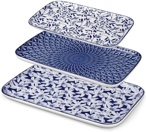 vancasso SELENE Porcelain Serving Platters Set of 3, 16/14/12 Inch