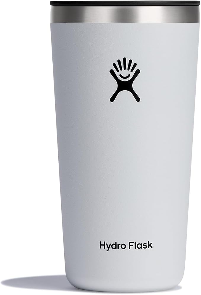 Hydro Flask All Around Tumbler Press-in Lid, Insulated Travel Mug, Stainless Steel Coffee Cup 20 Oz White
