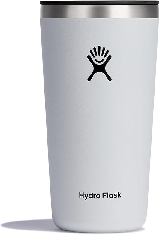 Hydro Flask All Around Tumbler Press-in Lid, Insulated Travel Mug, Stainless Steel Coffee Cup 20 Oz White