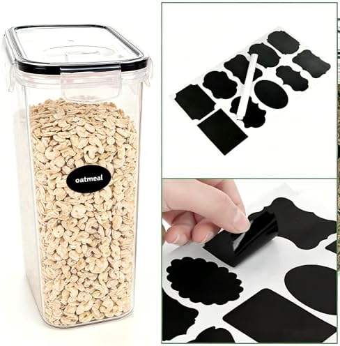 4pcs 4L Airtight Plastic Canisters, Kitchen Pantry Dry Food Storage