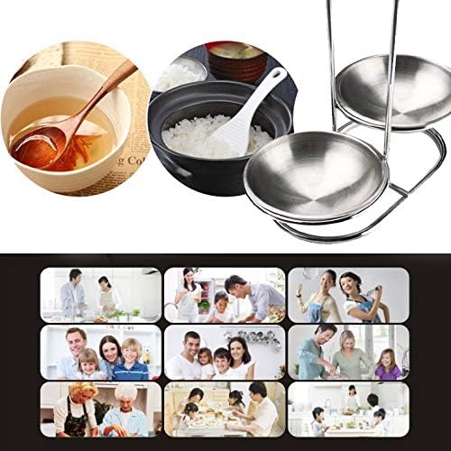 Steel Double Vertical Spoon Rest Ladles holder with 4 inch bowls