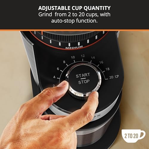 KRUPS Flat Burr Coffee Grinder 18 Settings 2-20 Cups Stainless Steel