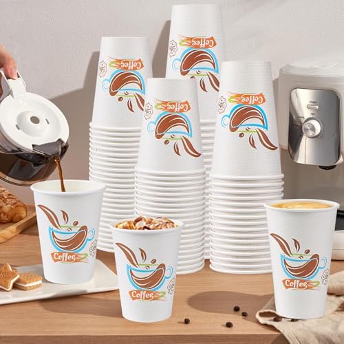 Lamosi 180 Pack 12 oz Coffee Cups, Disposable Paper Cups No Lids