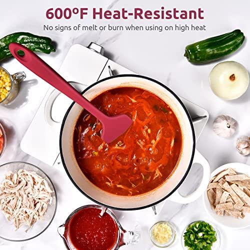 U-Taste 14in Extra Large Silicone Spatula, 600°F Heat Proof Scraper, Red