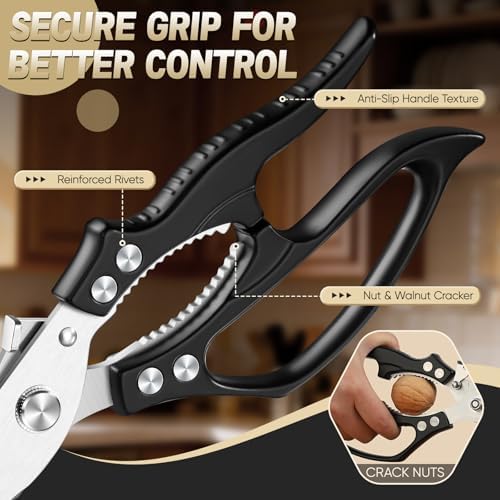 Huusk Kitchen Scissors All Purpose – Japanese Heavy Duty Poultry Shears