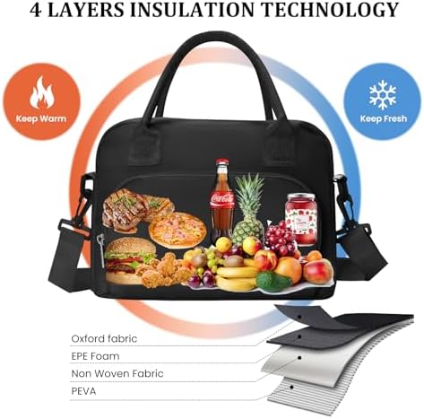 MEXS Insulated Lunch Bag for Women Men Large Reusable Lunch Box Adult Leakproof Portable Cooler Tote Bags for Work Picnic