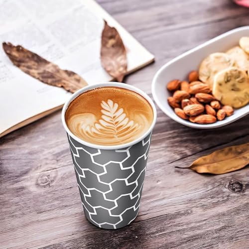 16 oz Paper Cups 180 Pack, Insulated Disposable Hot Cups