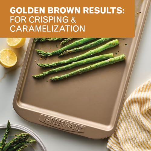 Farberware Nonstick Bakeware 10 x 15" Cookie Pan, Metal Baking Pan, Mocha