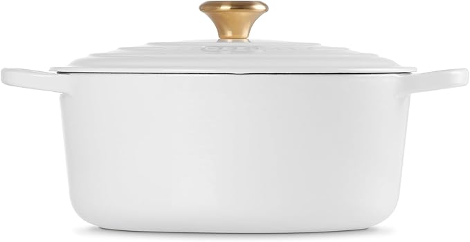 Le Creuset Enameled Cast Iron Signature Round Dutch Oven, 7.25 qt., White
