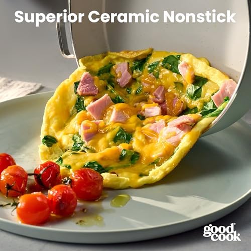 GoodCook Ceramic Sauce Pan with Removable Handle & Lid, Induction Compatible, Nonstick and Oven Safe, 3-Quart, Sage Green