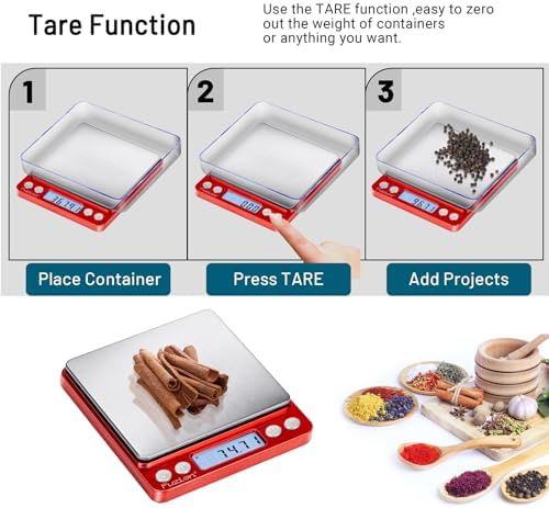 Fuzion Digital Scale .01 Gram Accuracy, 500g Small Kitchen Food Scales