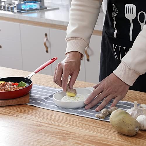 ONTUBE Ceramic Grater Plate for Ginger, Garlic, Onion (5.5" x 2 Pieces)