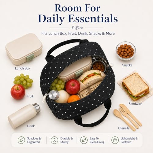 Bluboon Lunch Bag for Women Men Cute Corduroy Lunch Tote Bags Reusable Insulated Lunch Box Large Capacity Reusable Insulated Cooler for Work Picnic or Travel